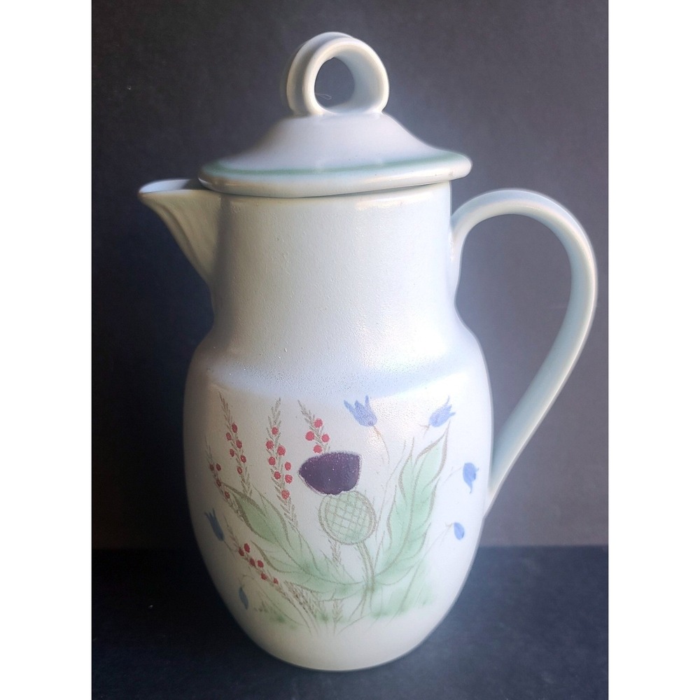 Vintage Buchan Scotland Thistleware Pot w/ Lid Stoneware Pitcher Jug Soup Coffee